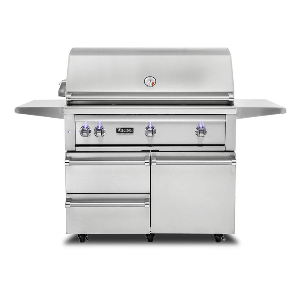 Viking 5 Series 42 inch Freestanding Grill with ProSear Burner and Rotisserie in Stainless Steel - VQGFS5421NSS