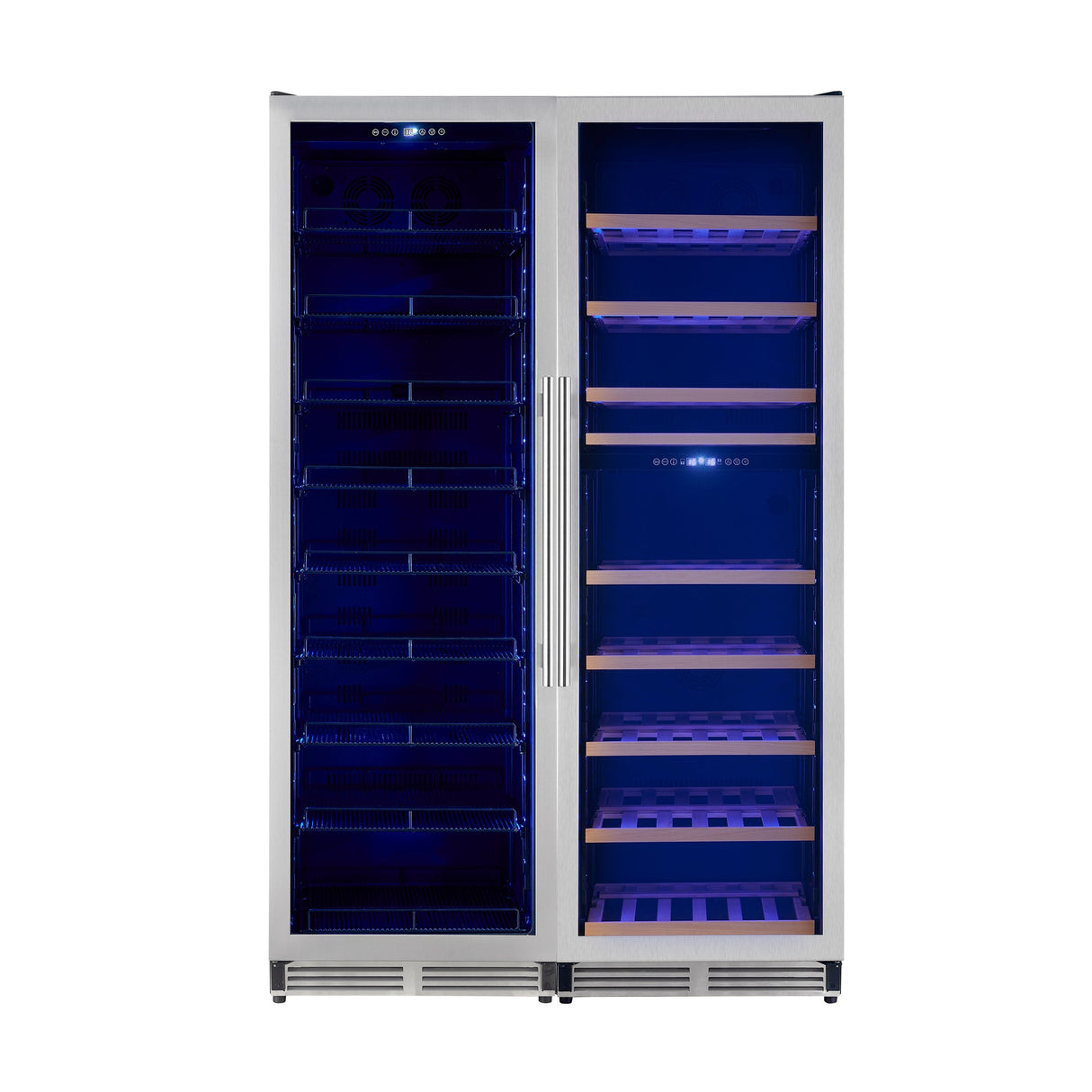 Avellina 48" Triple Zone Wine & Beverage Cooler – 31.8 cu.ft, 427 Cans & 94 Bottles, Blue LED Lighting