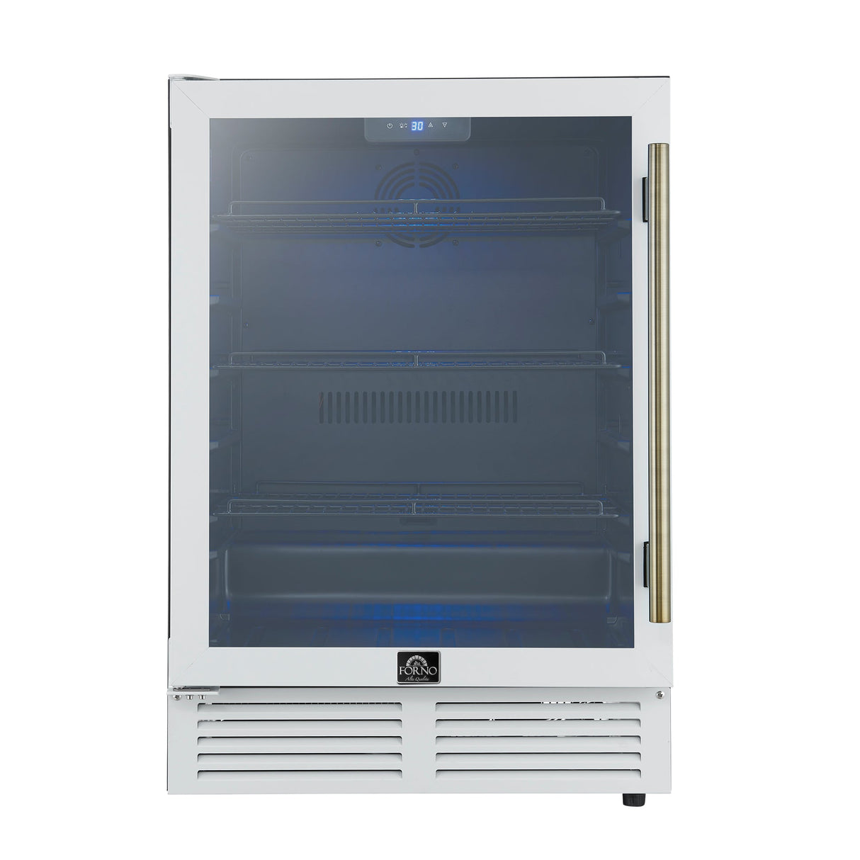 Forno Frescolino 24" Beverage Cooler – 188 Can Capacity, LED Lighting, Triple Glass Door, Built-In/Freestanding