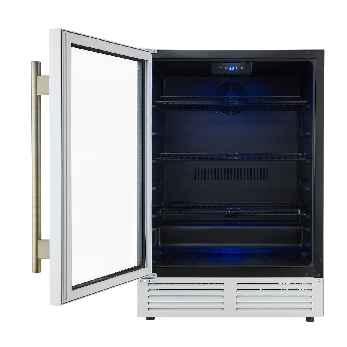 Forno Frescolino 24" Beverage Cooler – 188 Can Capacity, LED Lighting, Triple Glass Door, Built-In/Freestanding