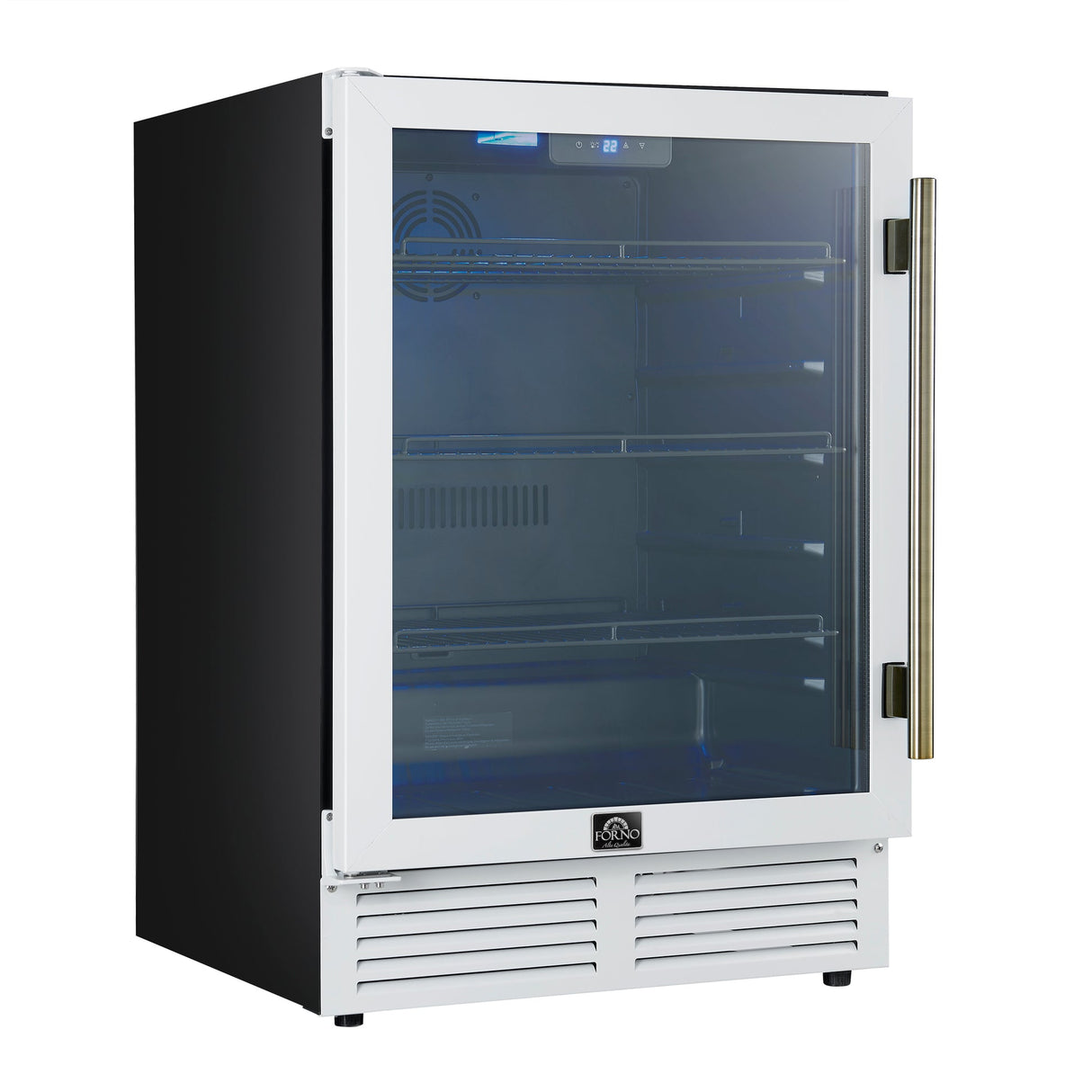 Forno Frescolino 24" Beverage Cooler – 188 Can Capacity, LED Lighting, Triple Glass Door, Built-In/Freestanding