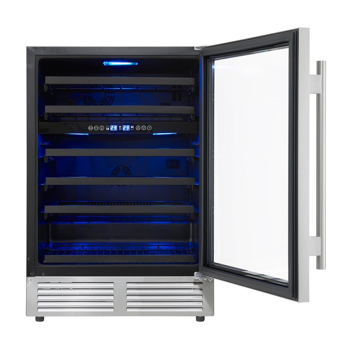 Forno Bacchino 24" Wine Cooler – Stainless Steel, 51 Bottle Capacity, Triple Glass Door, LED Lighting & Built-In/Freestanding