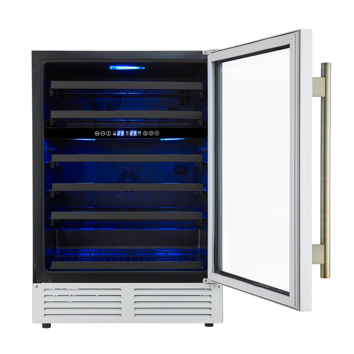 Forno Bacchino 24" Wine Cooler – 51 Bottle, Dual Zone, LED Lighting, Triple Glass Door, Built-In/Freestanding