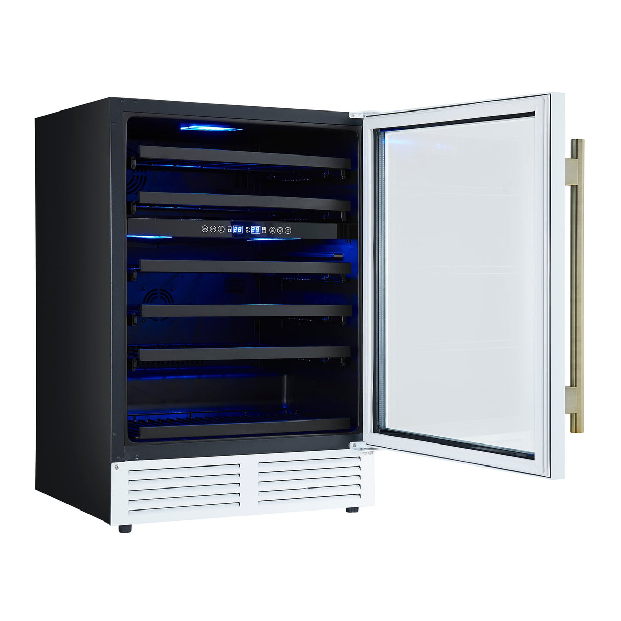 Forno Bacchino 24" Wine Cooler – 51 Bottle, Dual Zone, LED Lighting, Triple Glass Door, Built-In/Freestanding