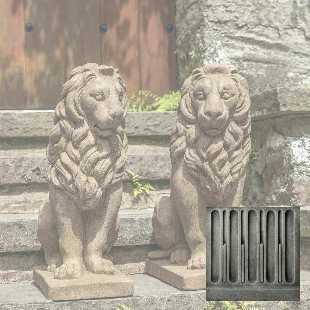 Campania Sentry Lion Garden Statue - A-651 SET