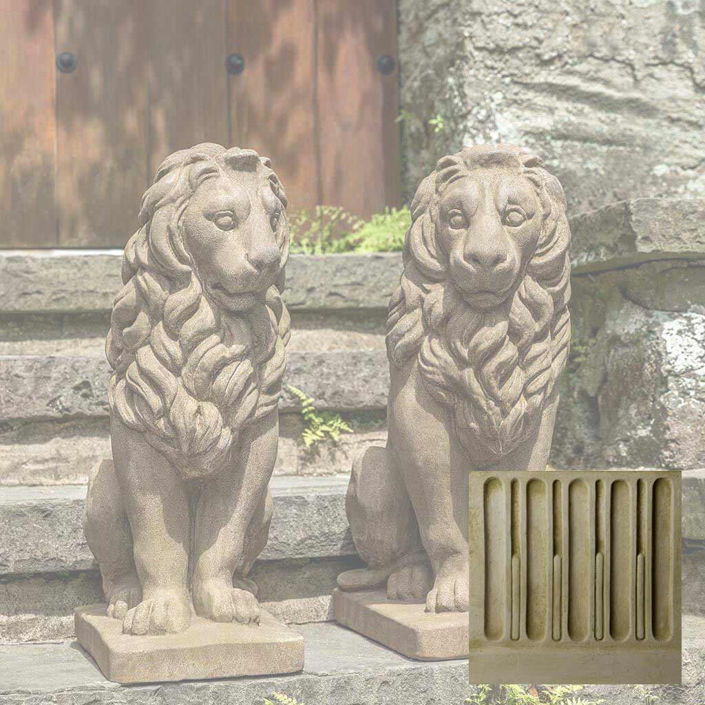 Campania Sentry Lion Garden Statue - A-651 SET