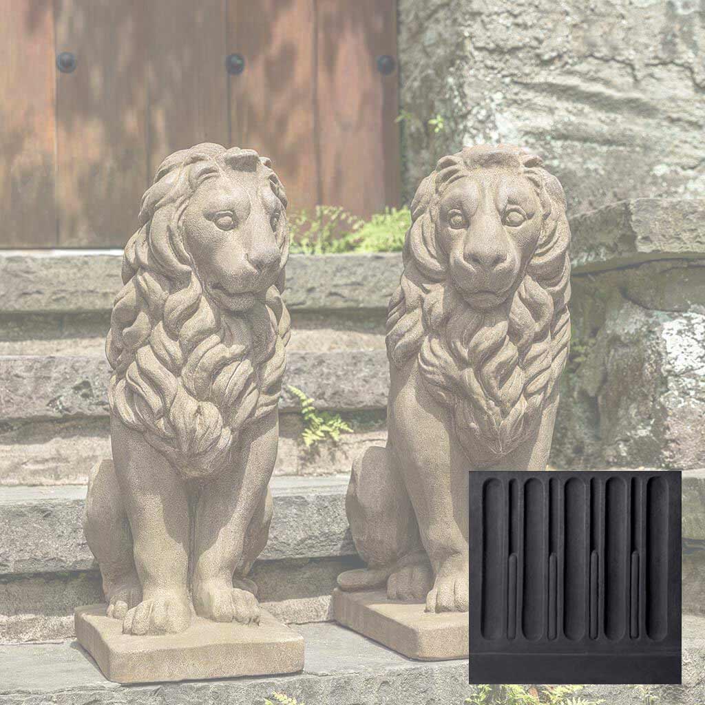 Campania Sentry Lion Garden Statue - A-651 SET