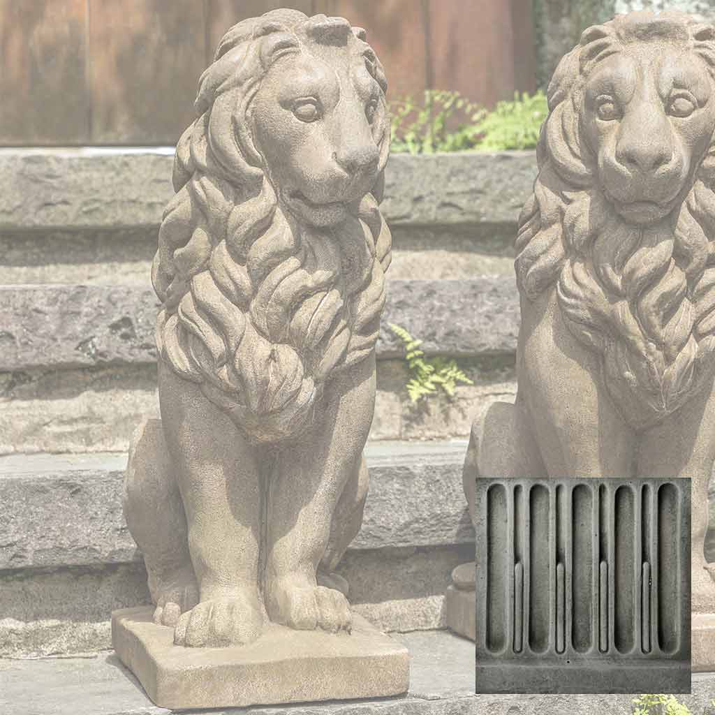 Campania Sentry Lion Garden Statue - A-651 SET