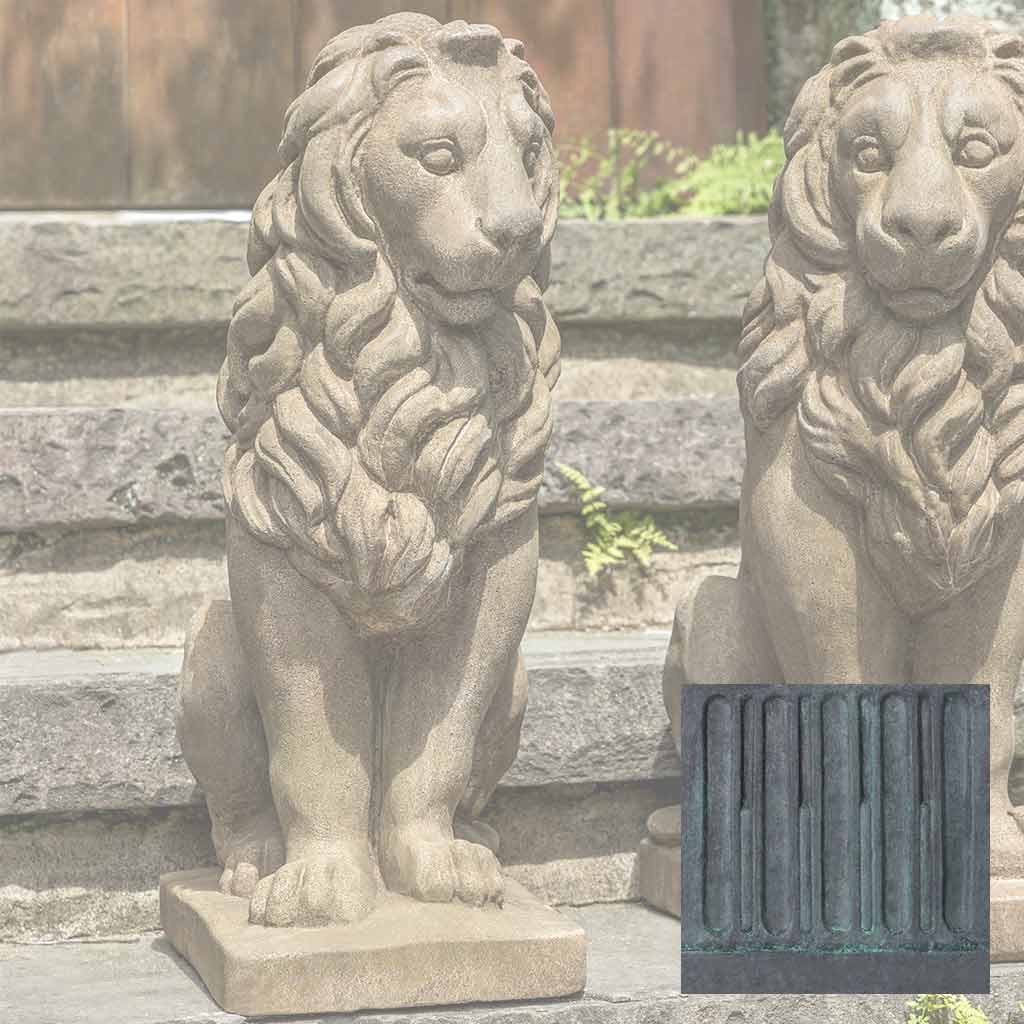 Campania Sentry Lion Garden Statue - A-651 SET