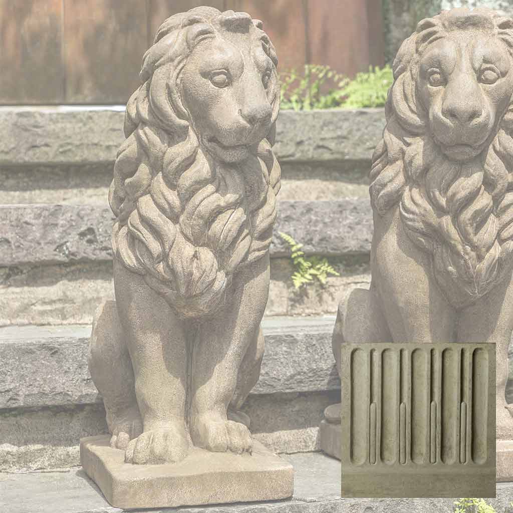 Campania Sentry Lion Garden Statue - A-651 SET