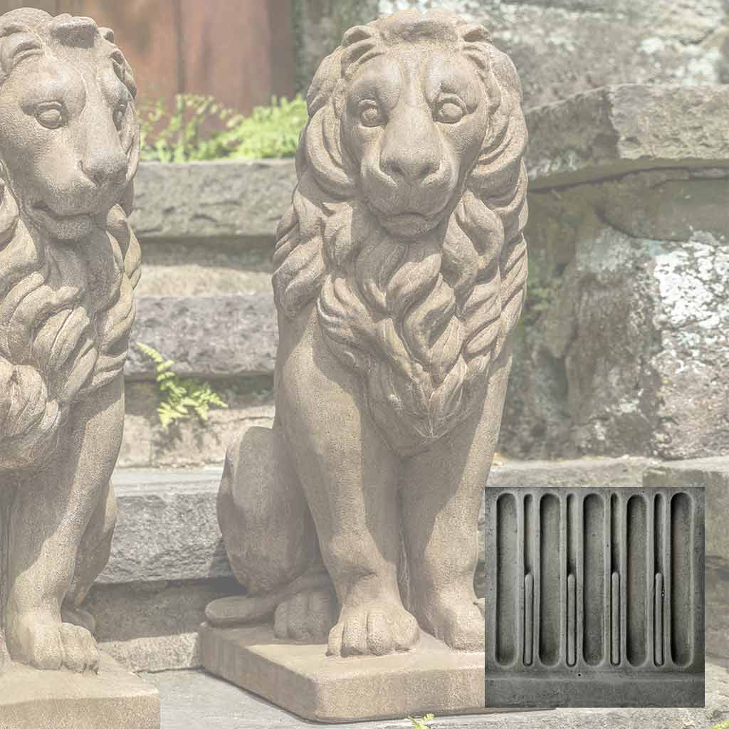 Campania Sentry Lion Garden Statue - A-651 SET