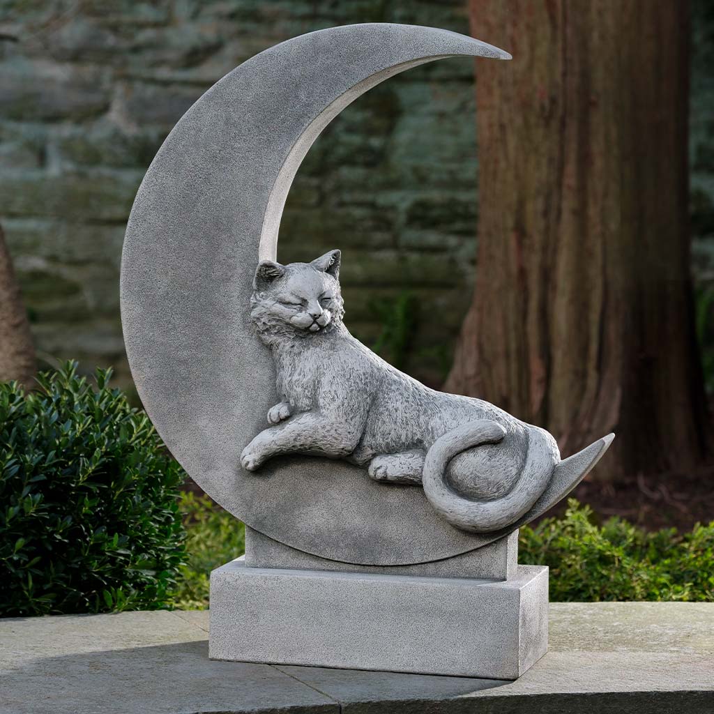 Campania Cat on the Moon Garden Statue - A-668