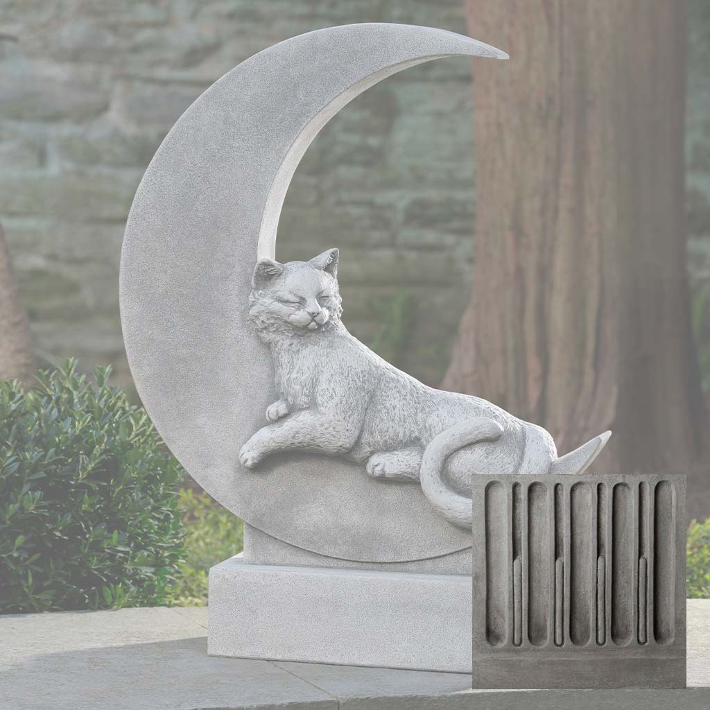 Campania Cat on the Moon Garden Statue - A-668