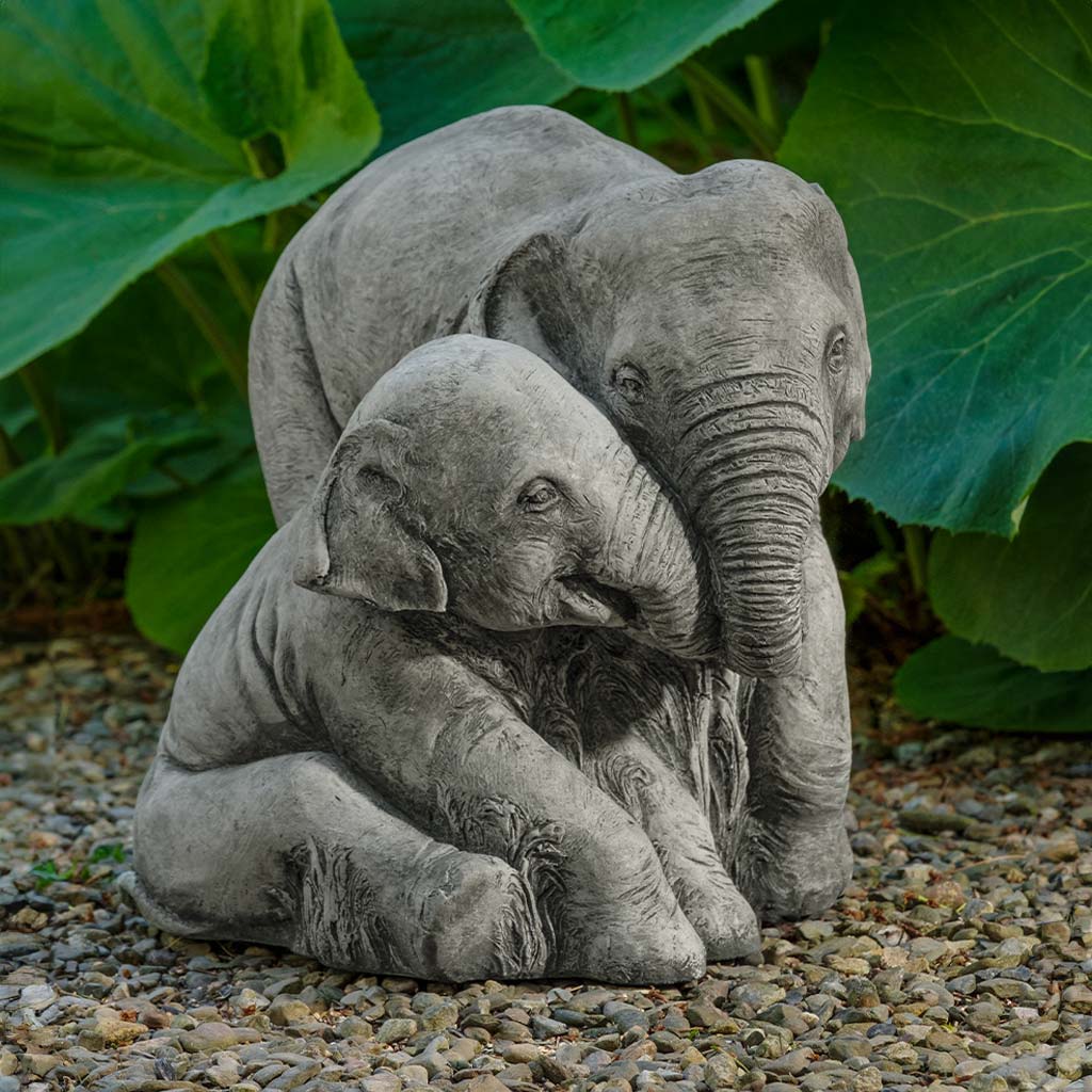 Campania Elephant Mother and Child Garden Statue - A-678