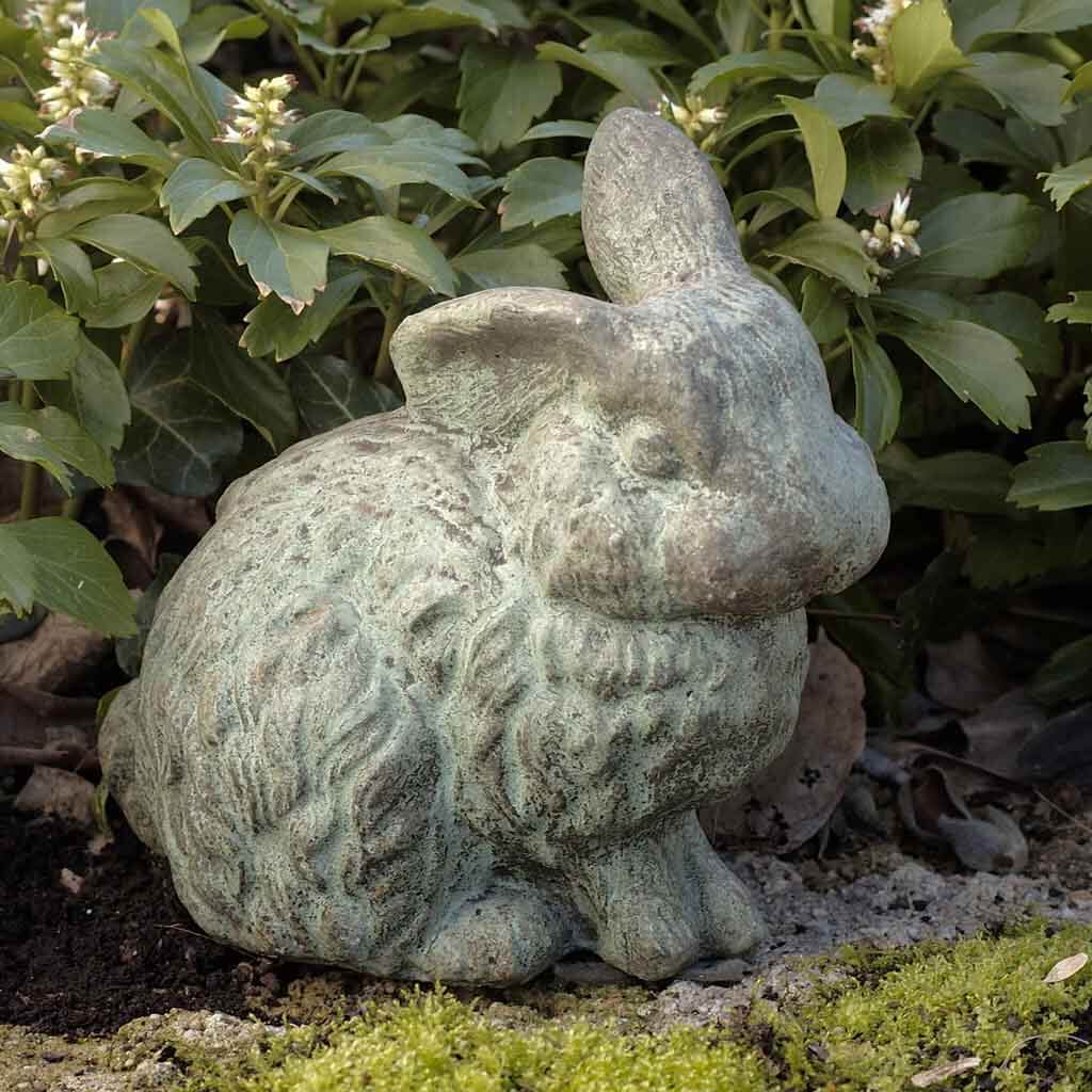 Campania Rabbit With 1 Ear Up Garden Statue - A-030