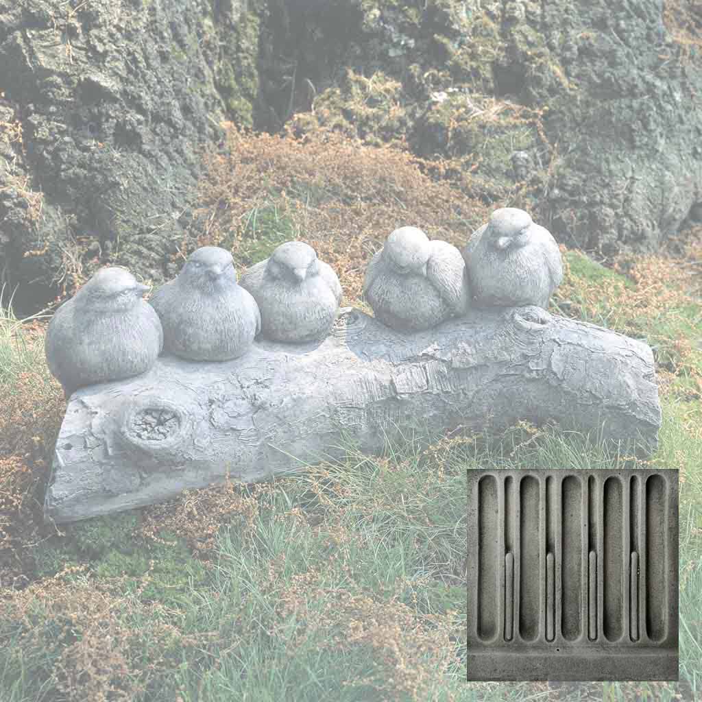 Campania Birds on a Log Garden Statue - A-203