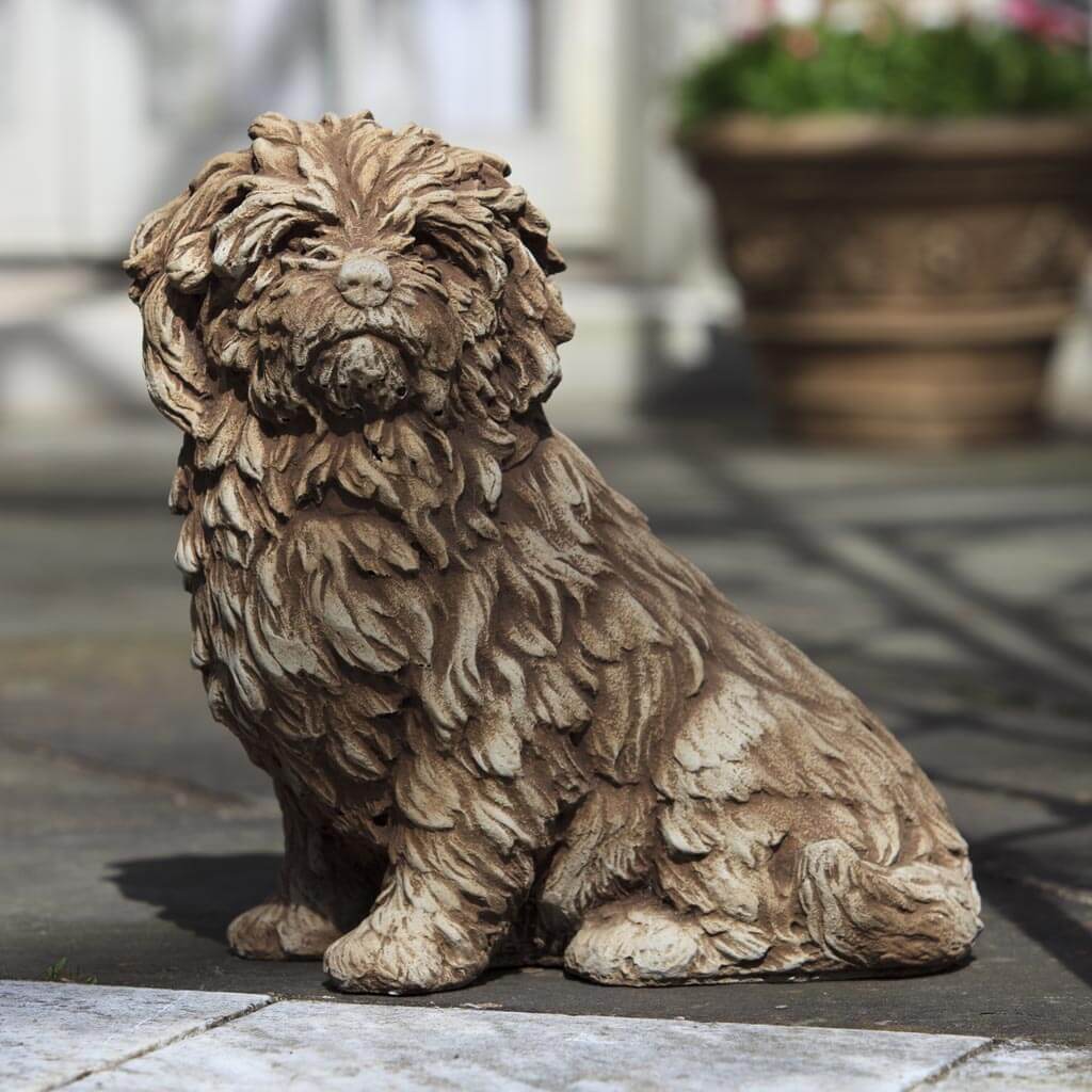 Campania Fluffy Dog Garden Statue - A-226