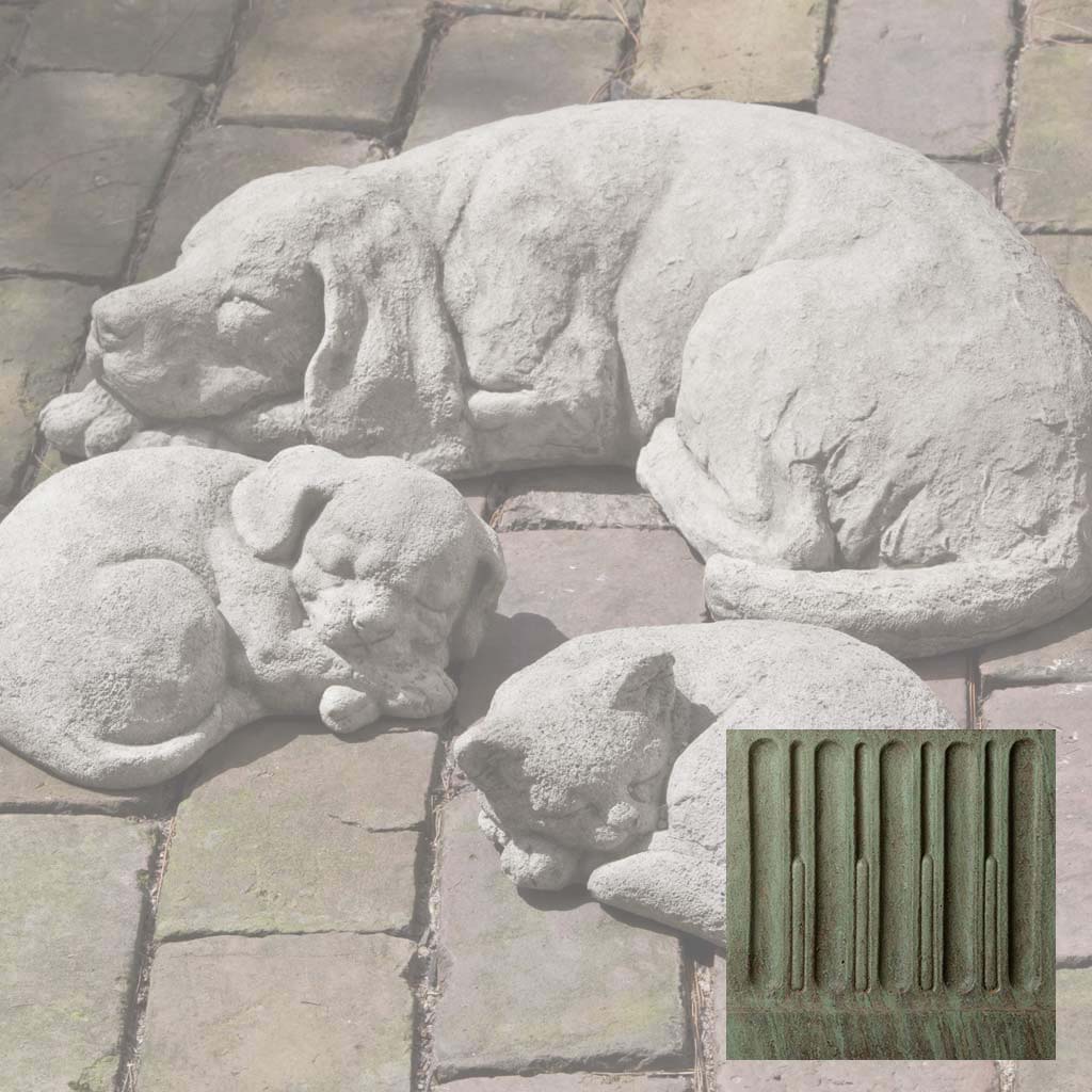 Campania Curled Cat, Small Garden Statue - A-256