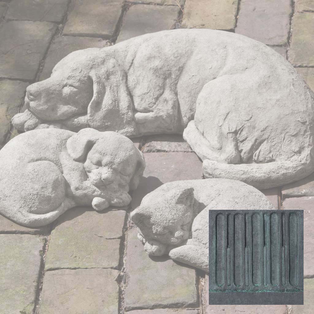 Campania Curled Cat, Small Garden Statue - A-256