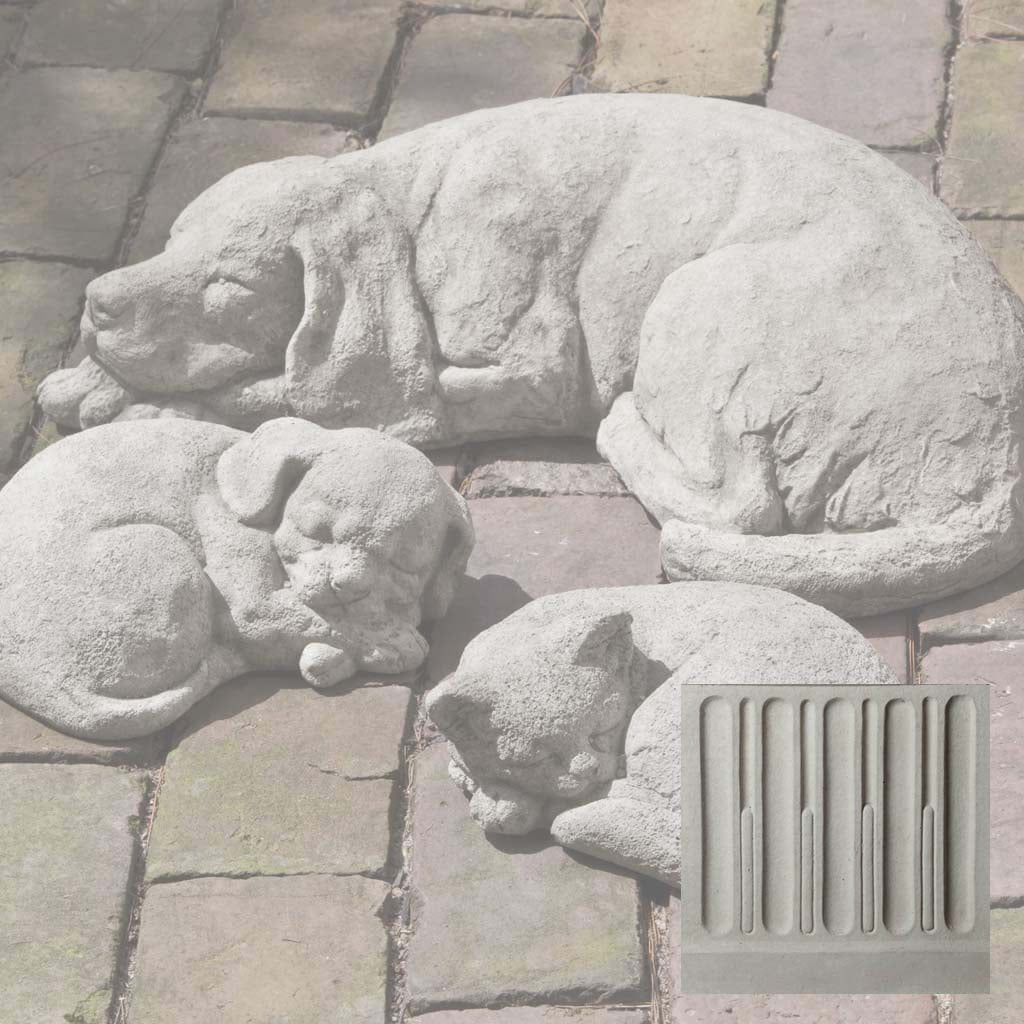 Campania Curled Cat, Small Garden Statue - A-256