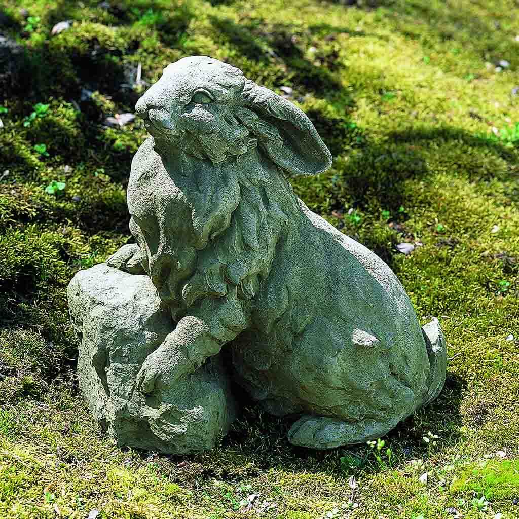 Campania Rabbit on a Rock Garden Statue - A-259