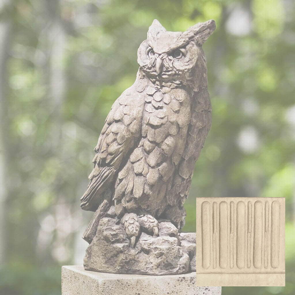 Campania Large Horned Owl Garden Statue - A-337