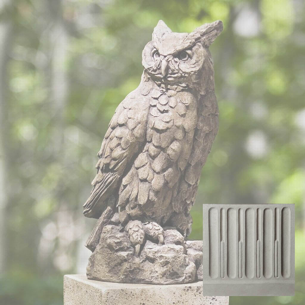 Campania Large Horned Owl Garden Statue - A-337