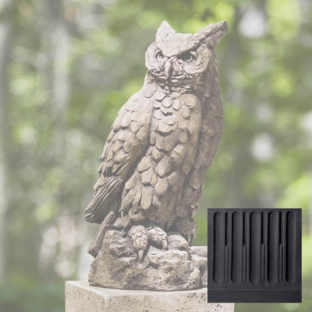 Campania Large Horned Owl Garden Statue - A-337