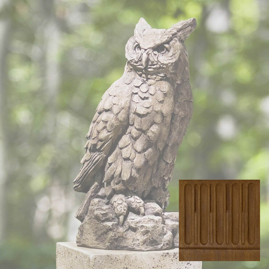 Campania Large Horned Owl Garden Statue - A-337