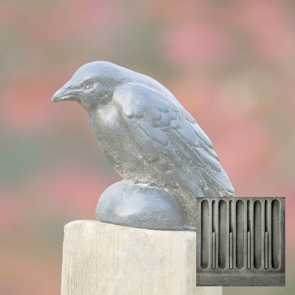 Campania Small Raven Garden Statue - A-357