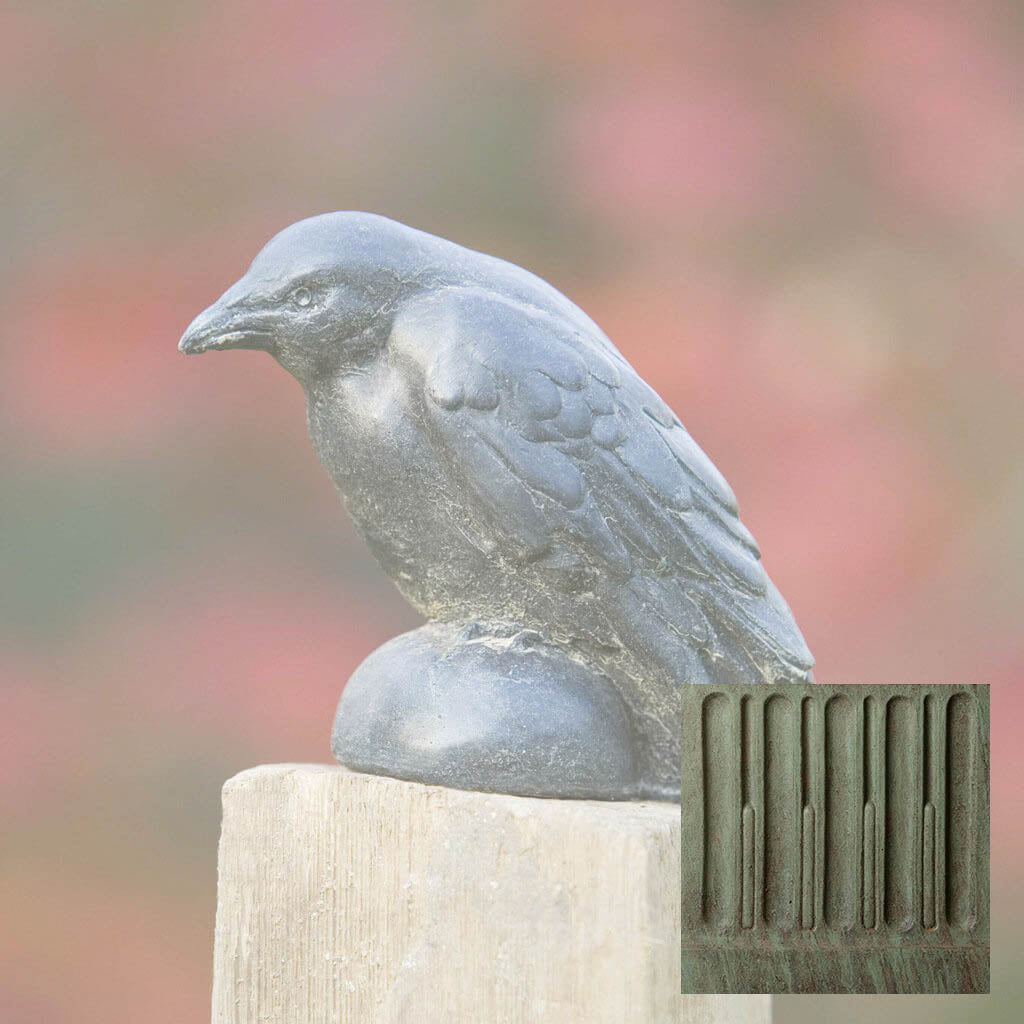 Campania Small Raven Garden Statue - A-357