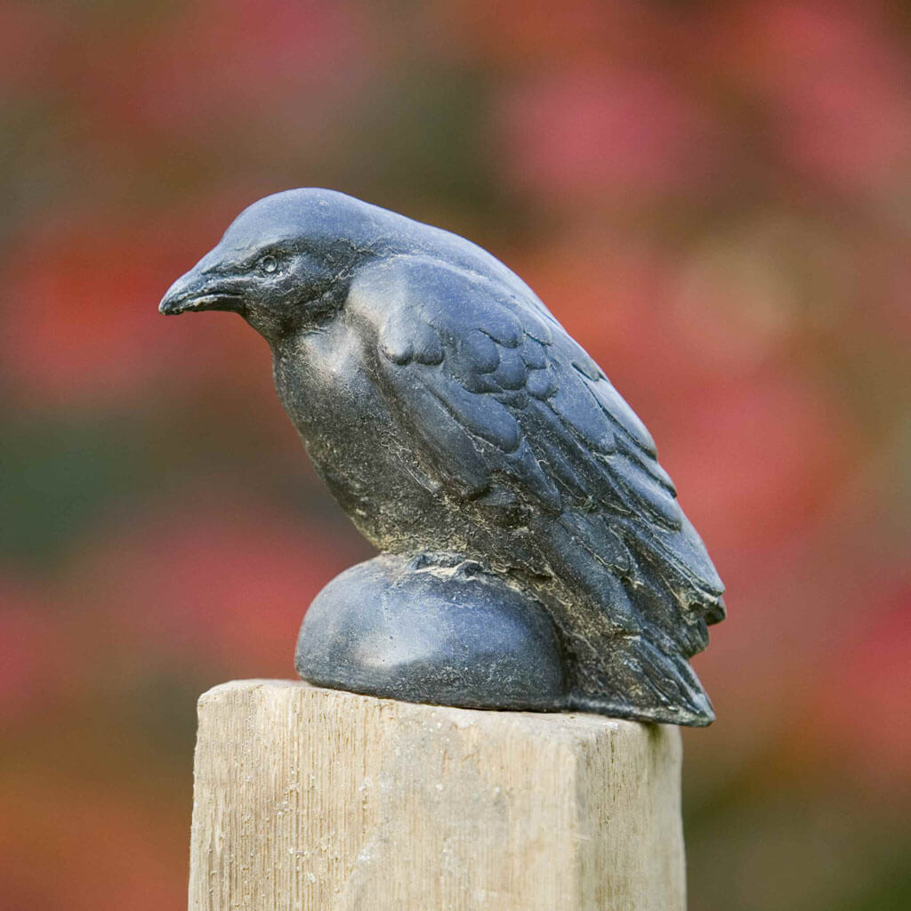 Campania Small Raven Garden Statue - A-357