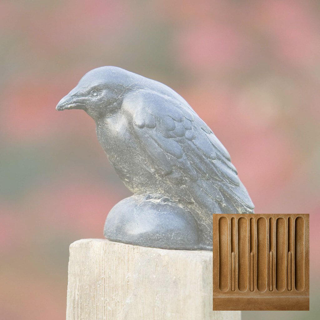 Campania Small Raven Garden Statue - A-357