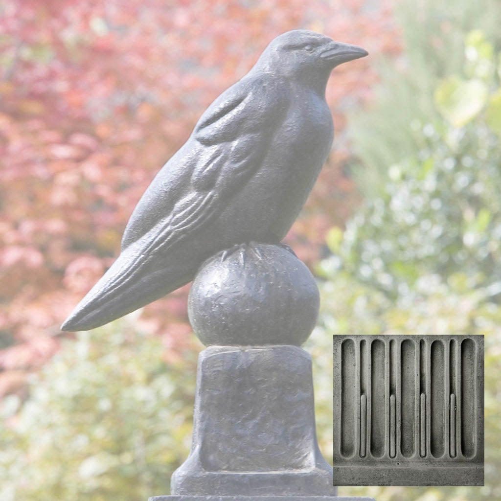 Campania Raven Garden Statue - A-360