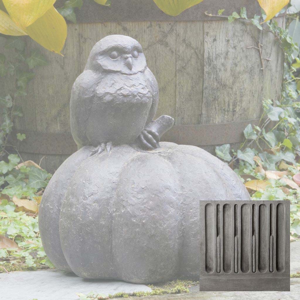 Campania Owl on Pumpkin Garden Statue - A-361