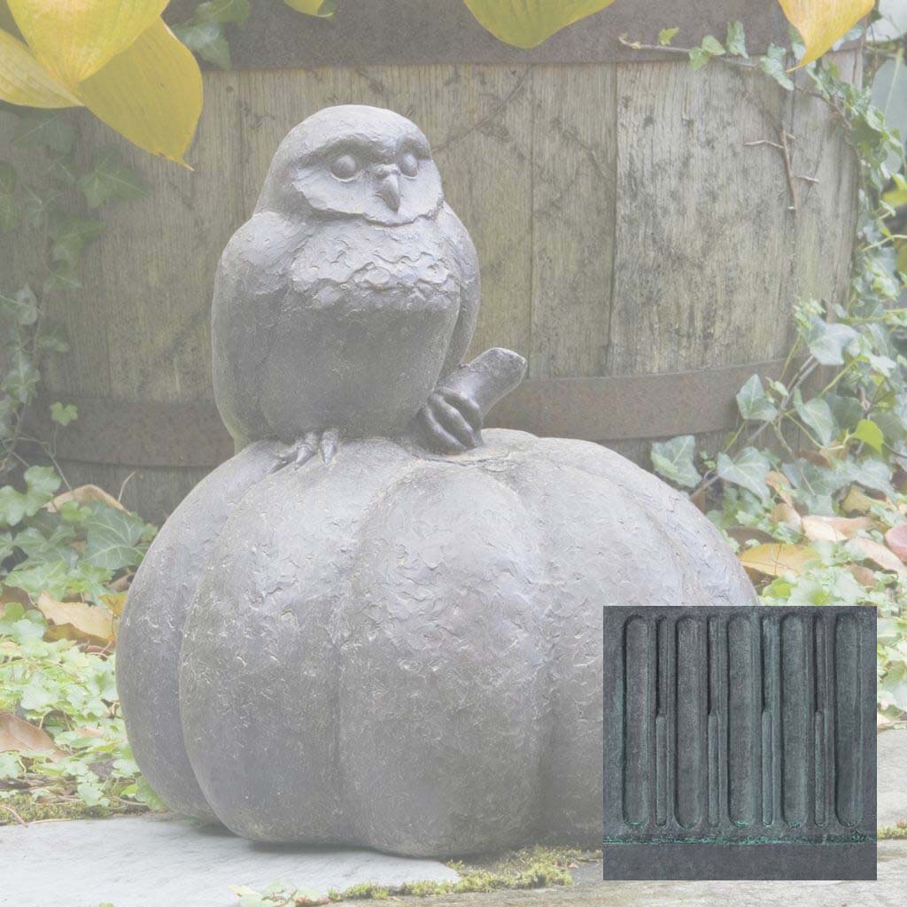 Campania Owl on Pumpkin Garden Statue - A-361