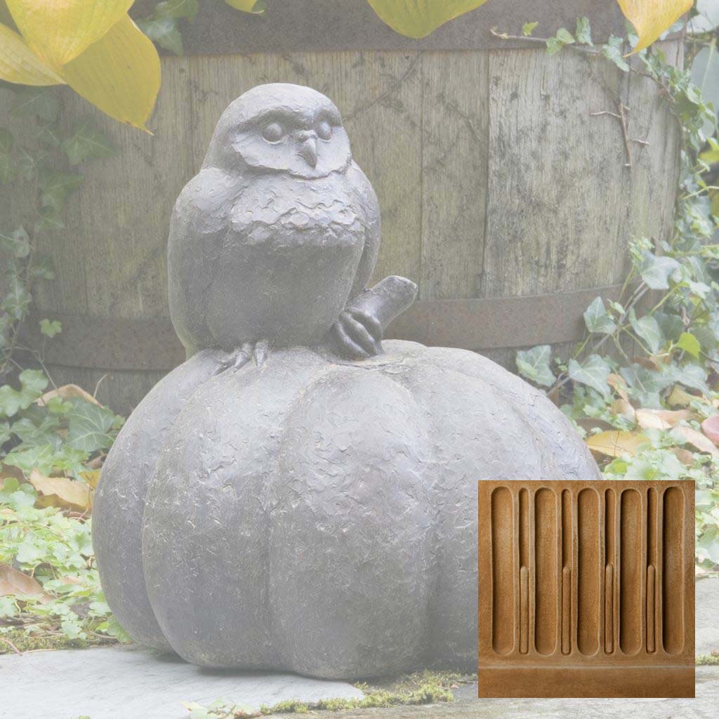 Campania Owl on Pumpkin Garden Statue - A-361