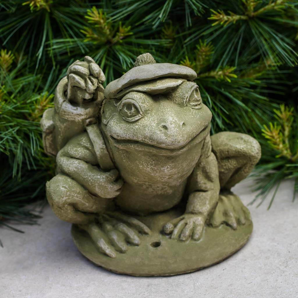 Campania Golfer Frog Garden Statue - A-514
