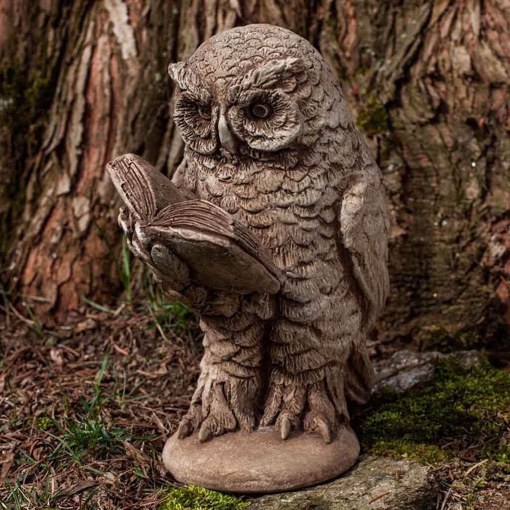 Campania Scholarly Owl Garden Statue - A-520