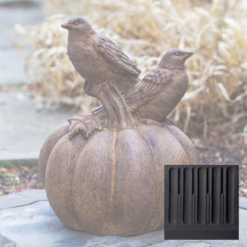 Campania Birds on Pumpkin Garden Statue - A-522