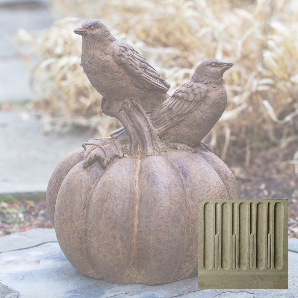 Campania Birds on Pumpkin Garden Statue - A-522