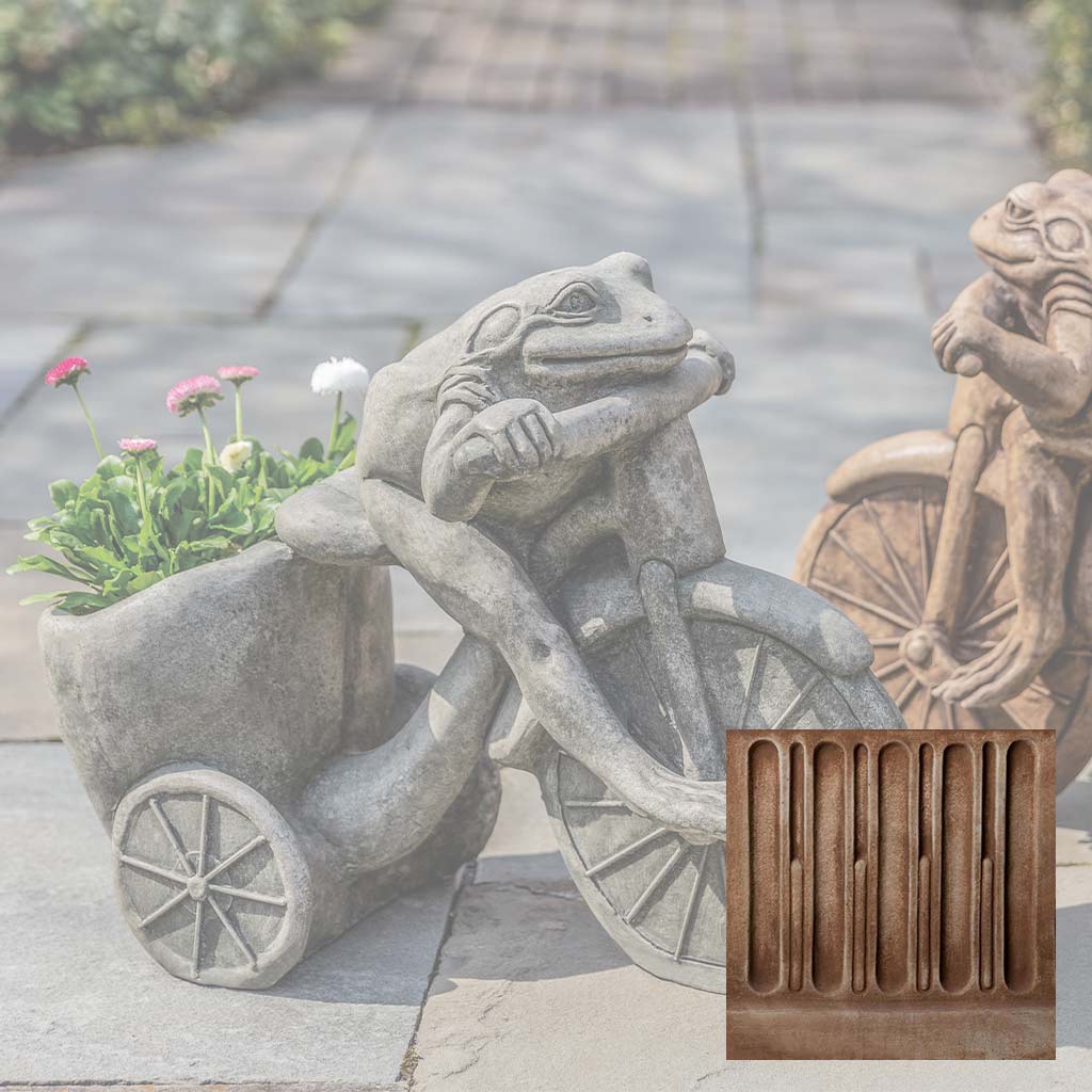 Campania Tricycle Frog Planter Garden Statue - A-588