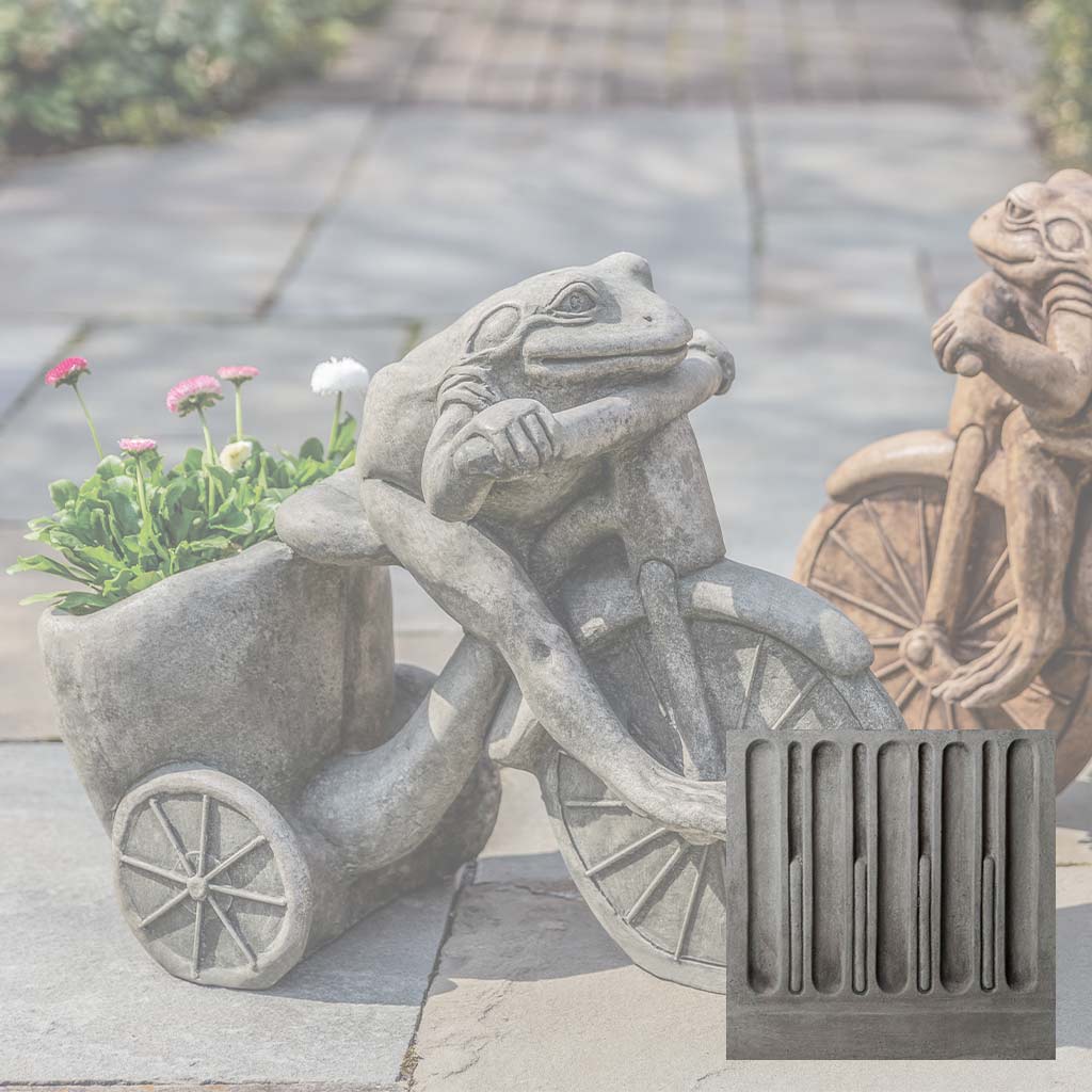 Campania Tricycle Frog Planter Garden Statue - A-588
