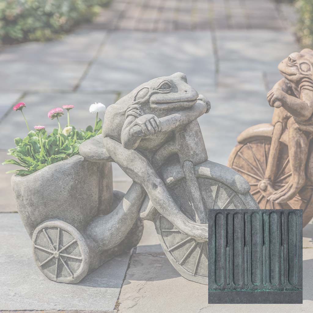 Campania Tricycle Frog Planter Garden Statue - A-588
