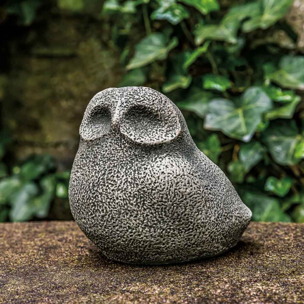 Campania Stone Owl Garden Statue - A-636