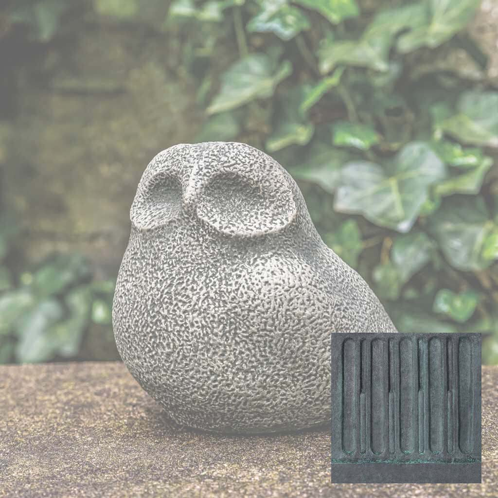 Campania Stone Owl Garden Statue - A-636