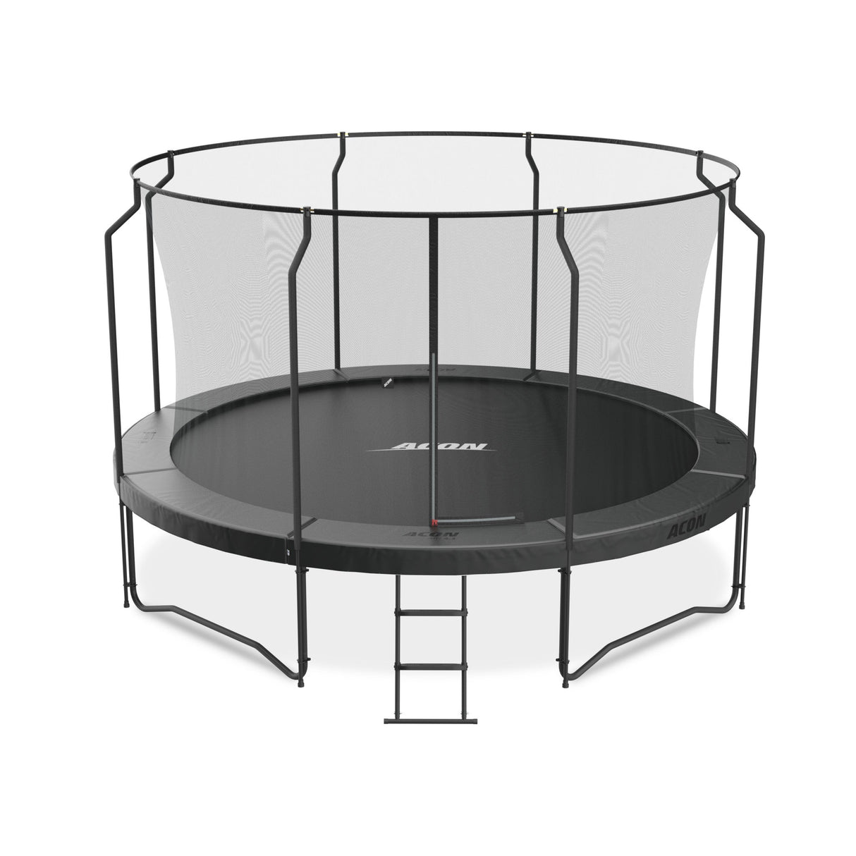 ACON Air 14ft Black Round Trampoline with Premium Net and Ladder