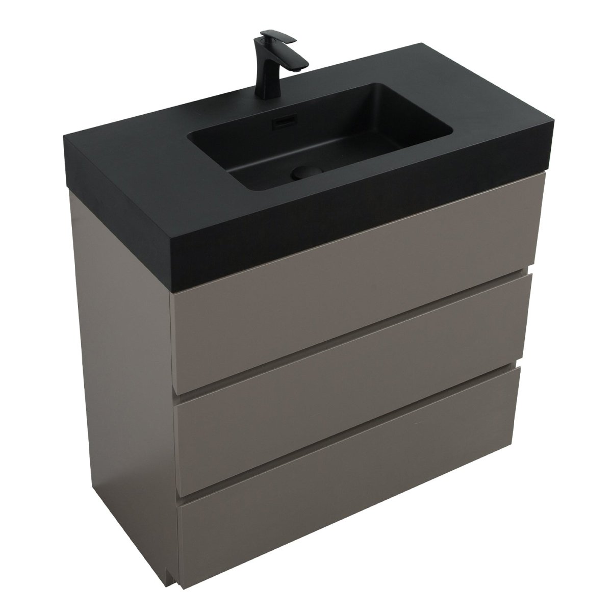 Alice 36 Inch Premium Modern Freestanding One-Piece Bathroom Vanity Set Without Drain And Faucet (95271364)