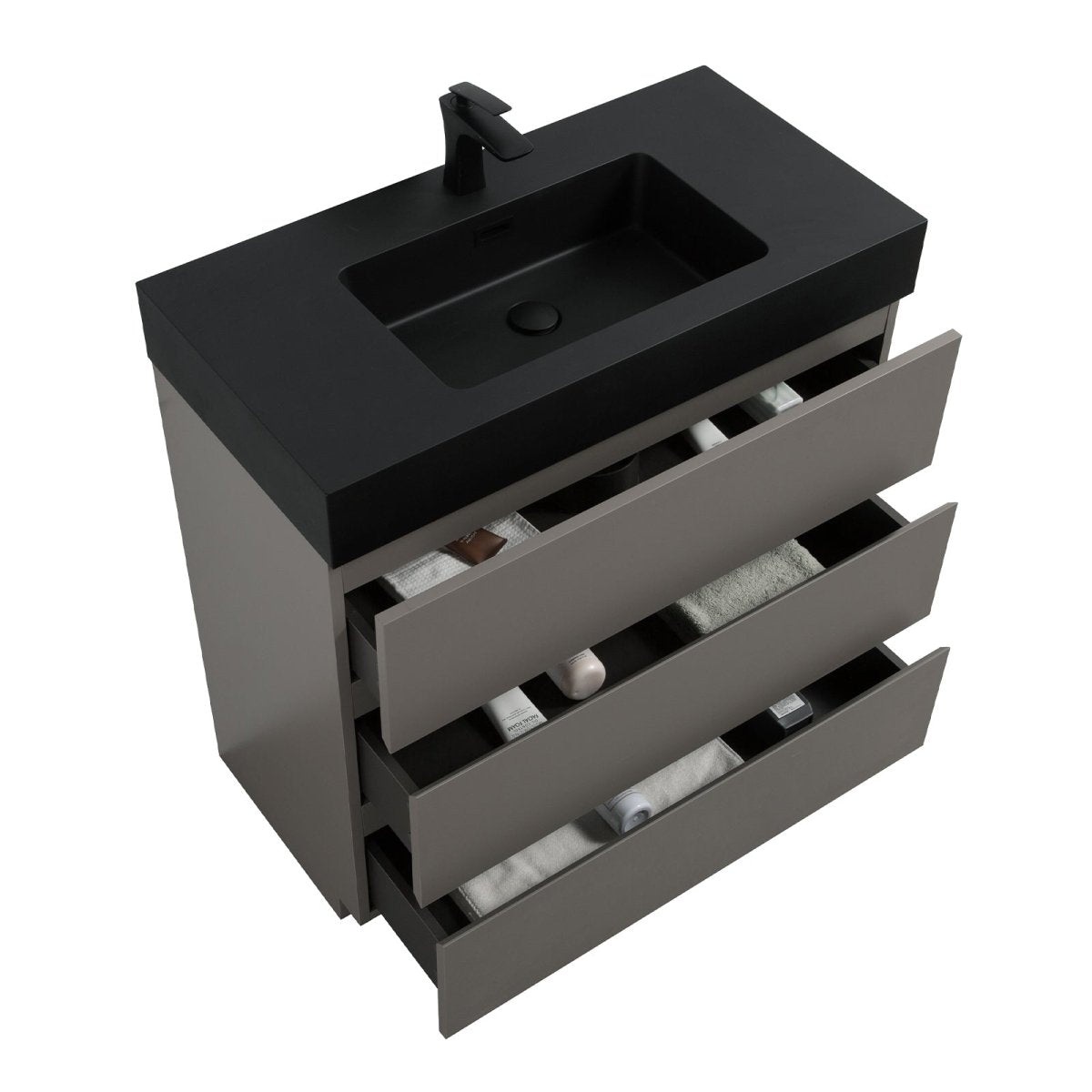 Alice 36 Inch Premium Modern Freestanding One-Piece Bathroom Vanity Set Without Drain And Faucet (95271364)