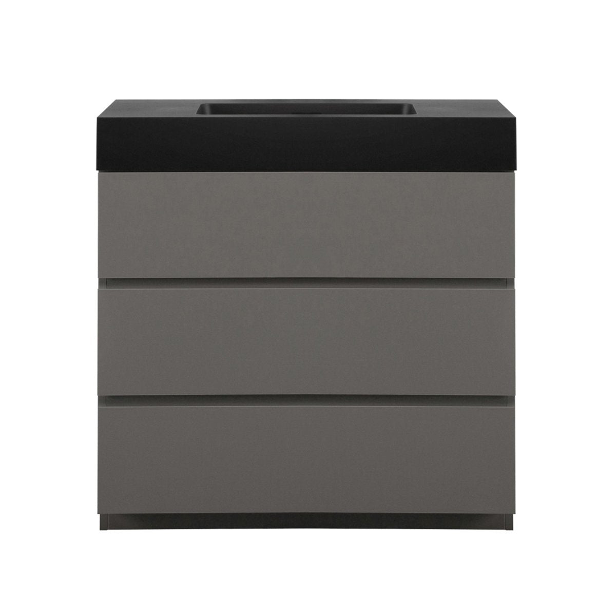 Alice 36 Inch Premium Modern Freestanding One-Piece Bathroom Vanity Set Without Drain And Faucet (95271364)